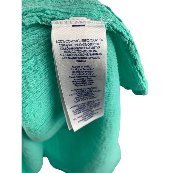 Chaps Womens 2X Turquoise Crochet Trim Tank Top 100% Cotton - Picture 5 of 5